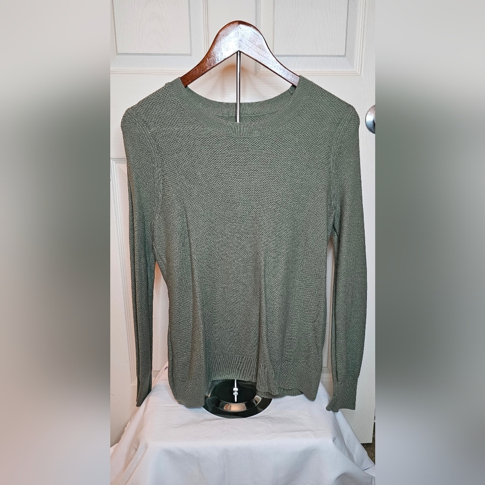 GAP Green Textured Knit Crewneck Sweater - Size Medium
